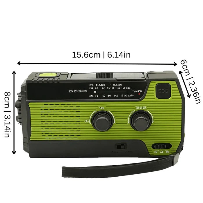 Colverro™ Emergency Radio with Hand Crank, Solar Power and Flashlight