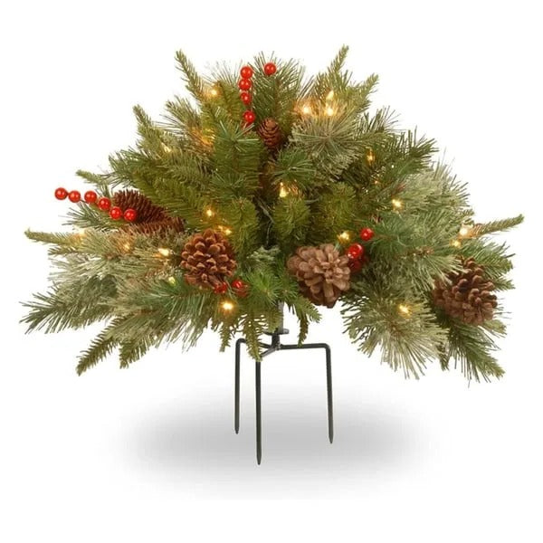 Colverro™ Pre-Lit Christmas Urn Filler with Pine Cones and Berries