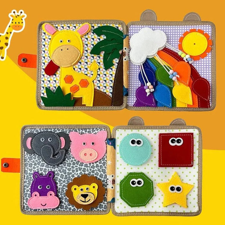 Colverro™ Sensory Busy Book for Toddlers with Buttons, Zippers and Tabs