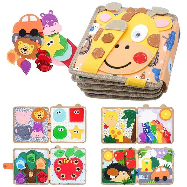 Colverro™ Sensory Busy Book for Toddlers with Buttons, Zippers and Tabs