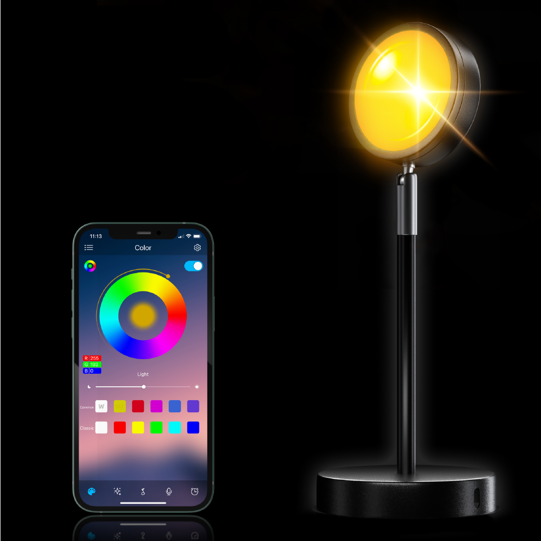 Colverro™ Smart Sunset Projection Lamp with App Control and Millions of Colors