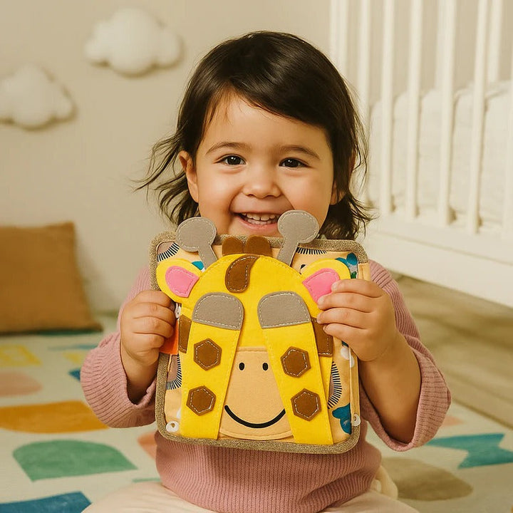 Colverro™ Sensory Busy Book for Toddlers with Buttons, Zippers and Tabs