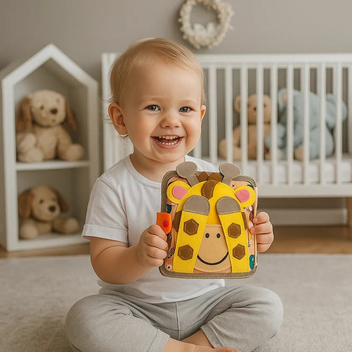 Colverro™ Sensory Busy Book for Toddlers with Buttons, Zippers and Tabs