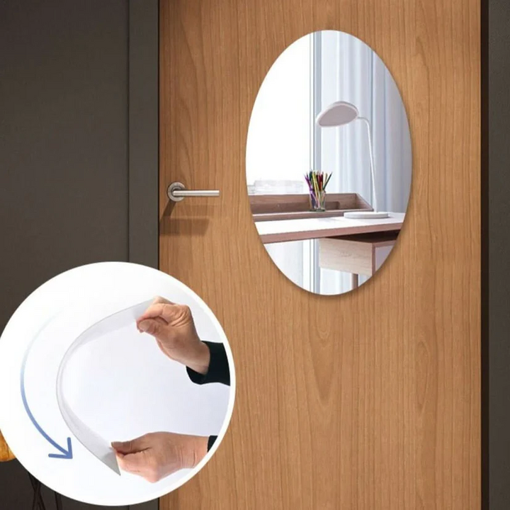 Colverro™ Self-Adhesive Oval Mirror in Shatterproof Acrylic, No Drilling