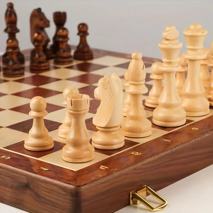 Colverro™ Wooden Chess Set with 34 Pieces Including Two Extra Figures