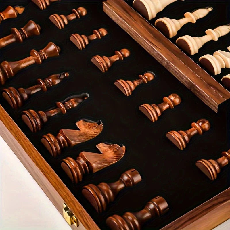 Colverro™ Wooden Chess Set with 34 Pieces Including Two Extra Figures