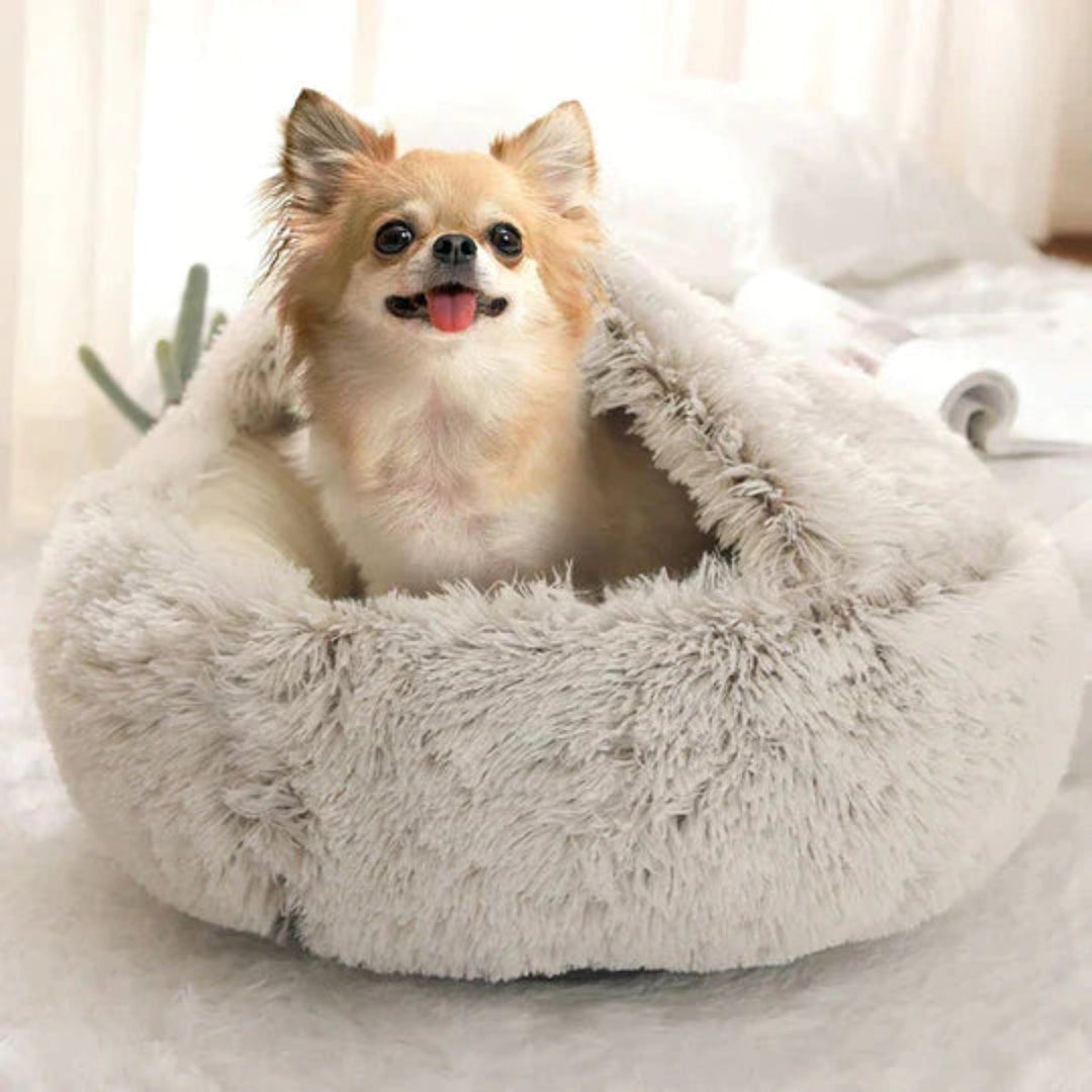 Colverro™ Calming Cave Dog Bed with Cozy Covered Nest Design