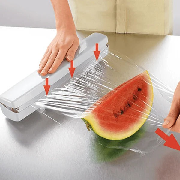 Colverro™ Food Wrap Dispenser with Built-In Cutter for Plastic Wrap and Foil