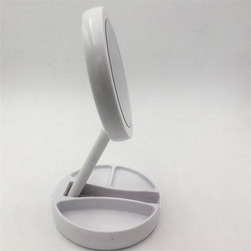 Colverro™ Foldable LED Vanity Mirror with 10x Magnification and 3 Light Modes