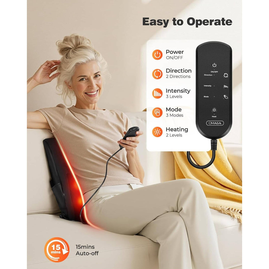 Colverro™ Shiatsu Neck and Back Massager Pillow with Dual Heat Zones