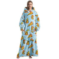 Colverro™ Long Sherpa Blanket Hoodie with Fun Prints and Big Pocket