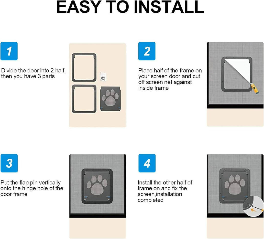 Colverro™ Magnetic Pet Screen Door Flap for Dogs and Cats with Lock