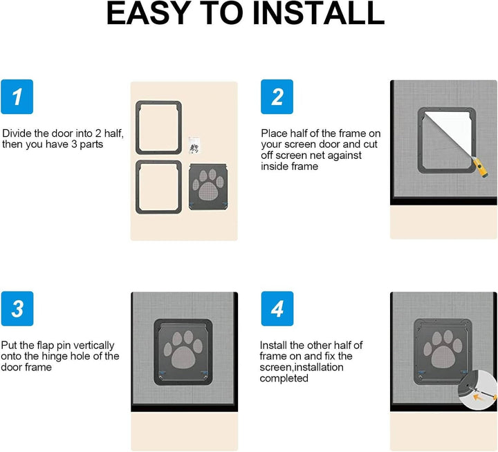 Colverro™ Magnetic Pet Screen Door Flap for Dogs and Cats with Lock