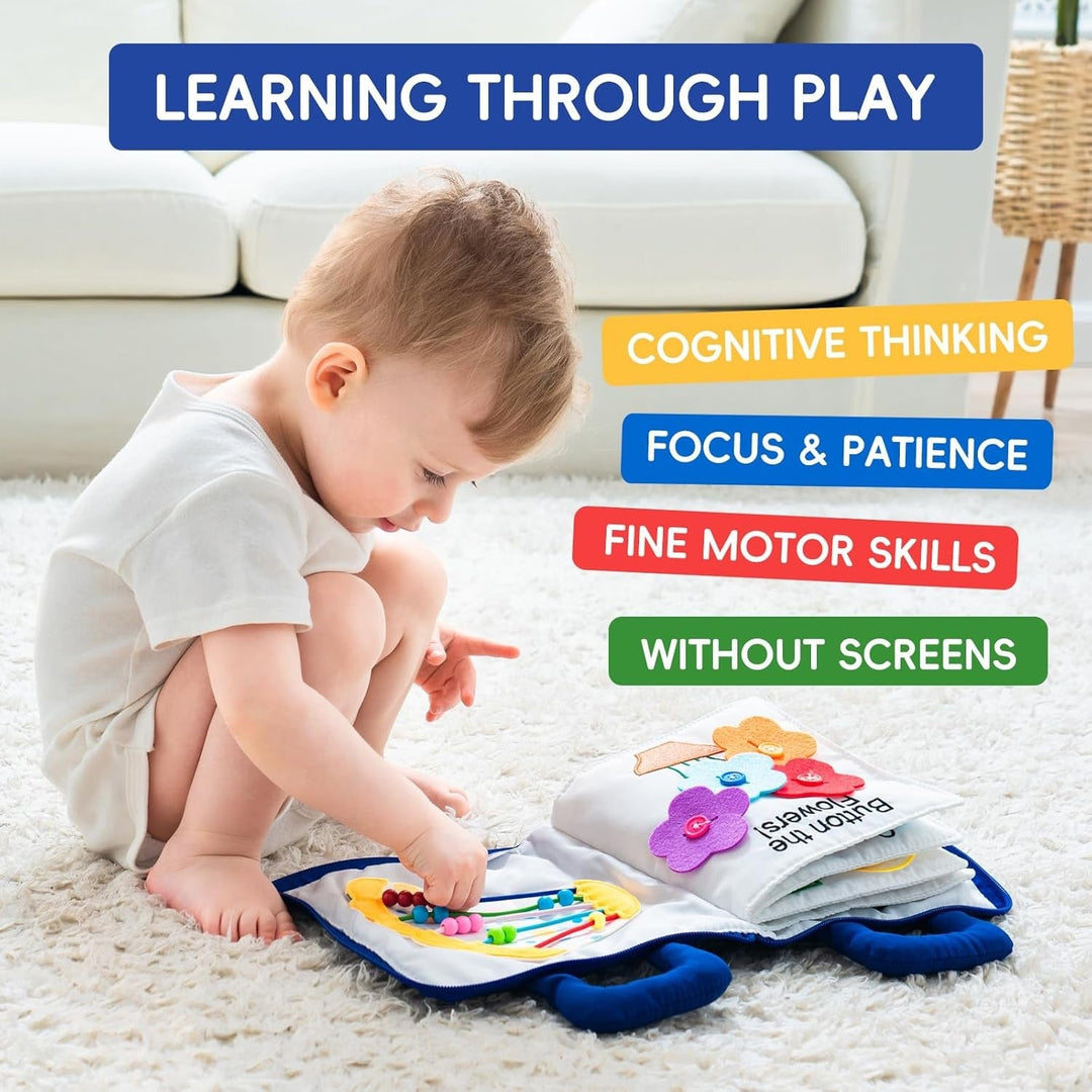 Colverro™ Montessori Soft Cloth Book for Babies with Crinkle Pages