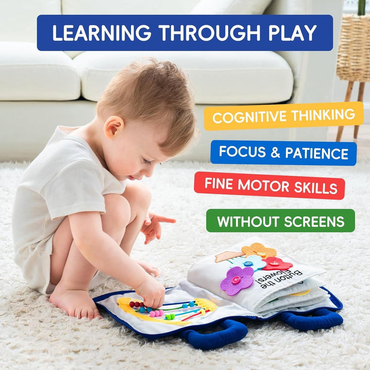 Colverro™ Montessori Soft Cloth Book for Babies with Crinkle Pages