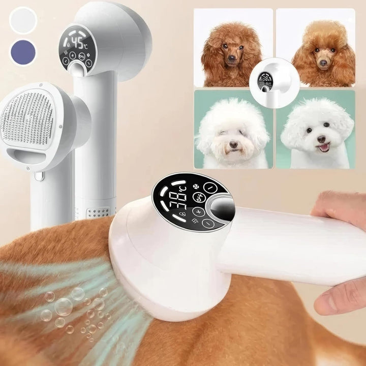 Colverro™ Quiet Pet Hair Dryer with Comb Brush and 4 Speed Settings