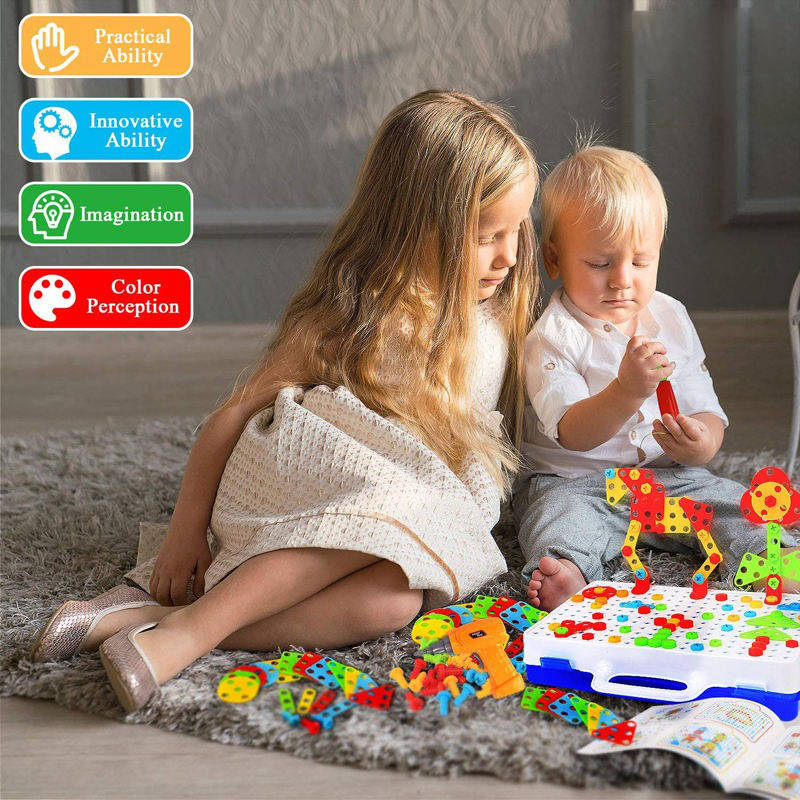 Colverro™ 237-Piece Kids Building Toy Set with Toy Drill and Screwdriver