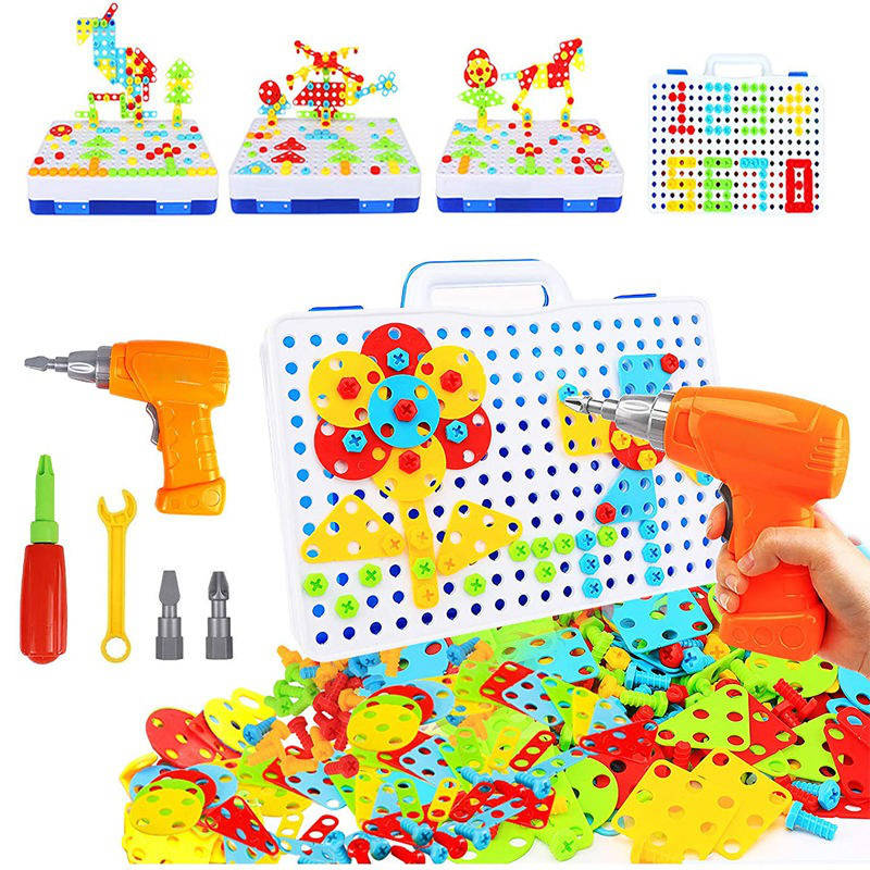 Colverro™ 237-Piece Kids Building Toy Set with Toy Drill and Screwdriver