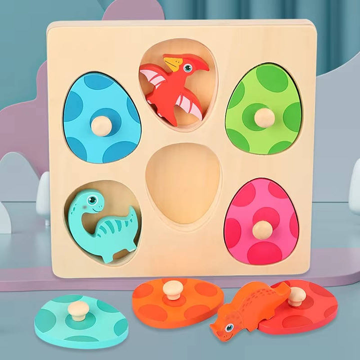 Colverro™ Wooden Dinosaur Egg Puzzle for Toddlers, Color Matching Game