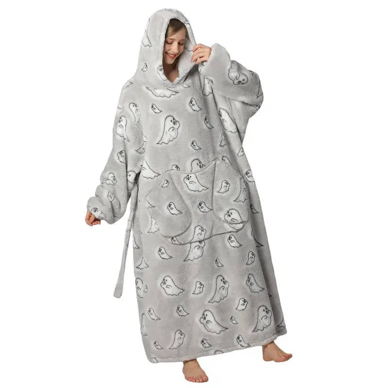 Colverro™ Oversized Sherpa Blanket Hoodie with Sleeves and Hood