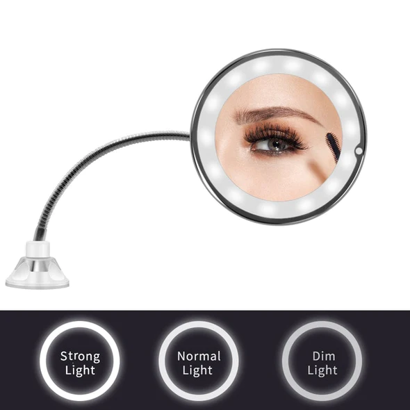 Colverro™ 10x Magnifying Mirror with 14 LEDs and Flexible Gooseneck