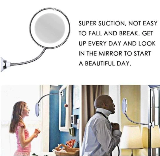 Colverro™ 10x Magnifying Mirror with 14 LEDs and Flexible Gooseneck