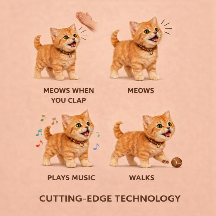 Colverro™ Walking and Meowing Plush Robot Kitten Toy for Kids