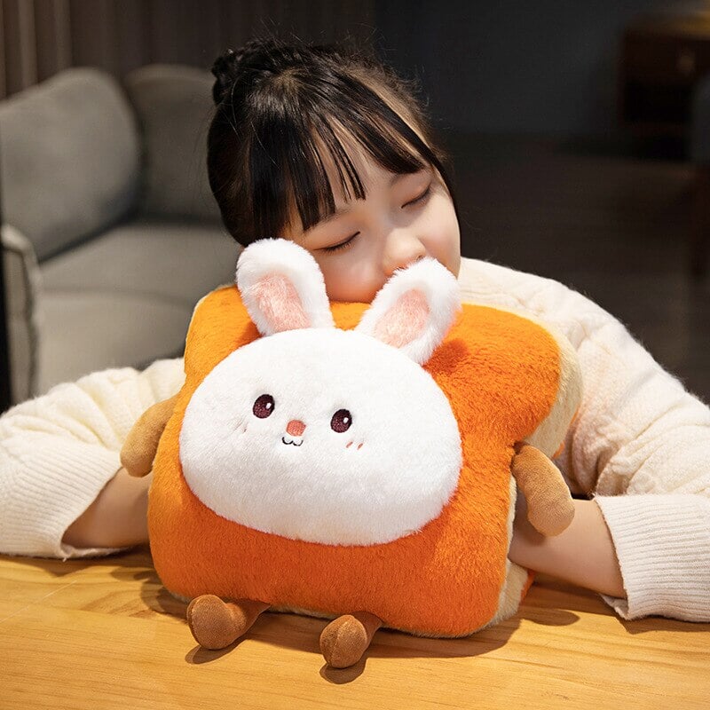 Colverro™ Fluffy Toast Plush Hand Warmer with Cute Animal Face