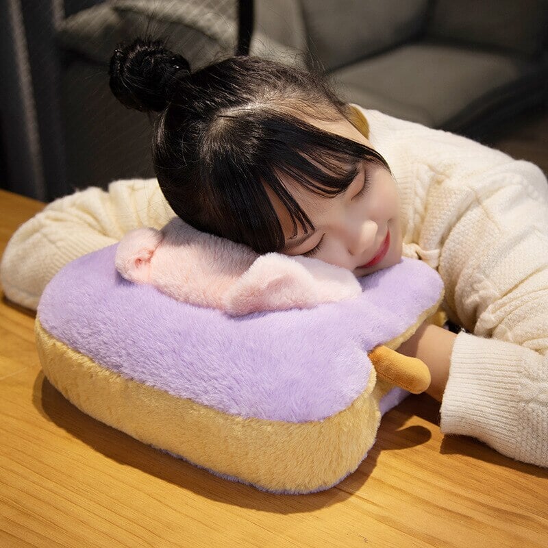 Colverro™ Fluffy Toast Plush Hand Warmer with Cute Animal Face