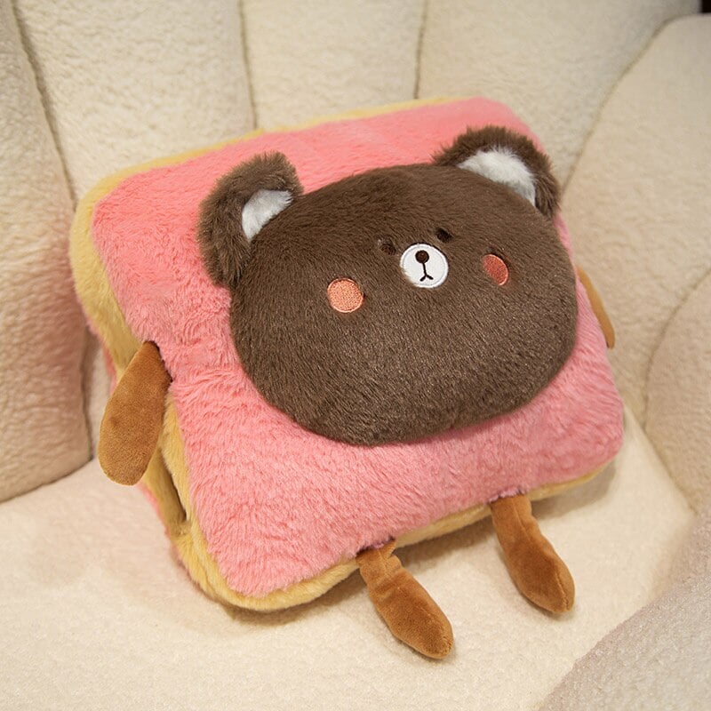 Colverro™ Fluffy Toast Plush Hand Warmer with Cute Animal Face
