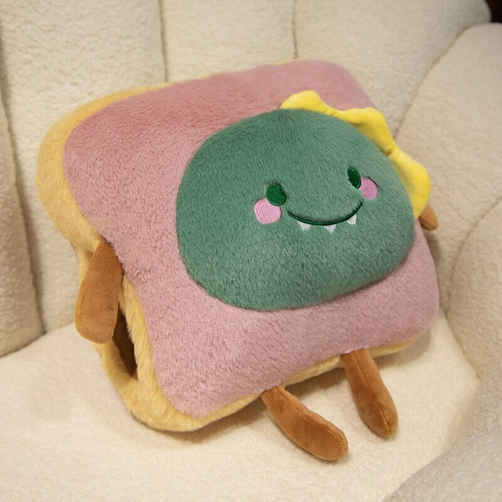 Colverro™ Fluffy Toast Plush Hand Warmer with Cute Animal Face