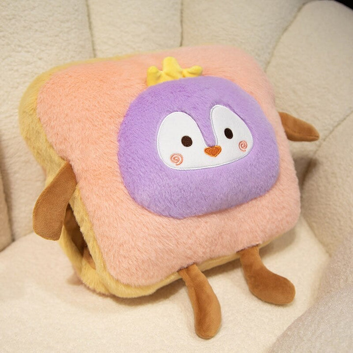 Colverro™ Fluffy Toast Plush Hand Warmer with Cute Animal Face
