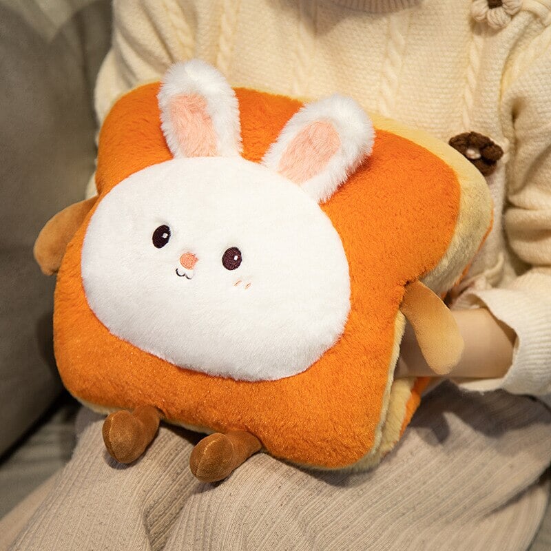 Colverro™ Fluffy Toast Plush Hand Warmer with Cute Animal Face