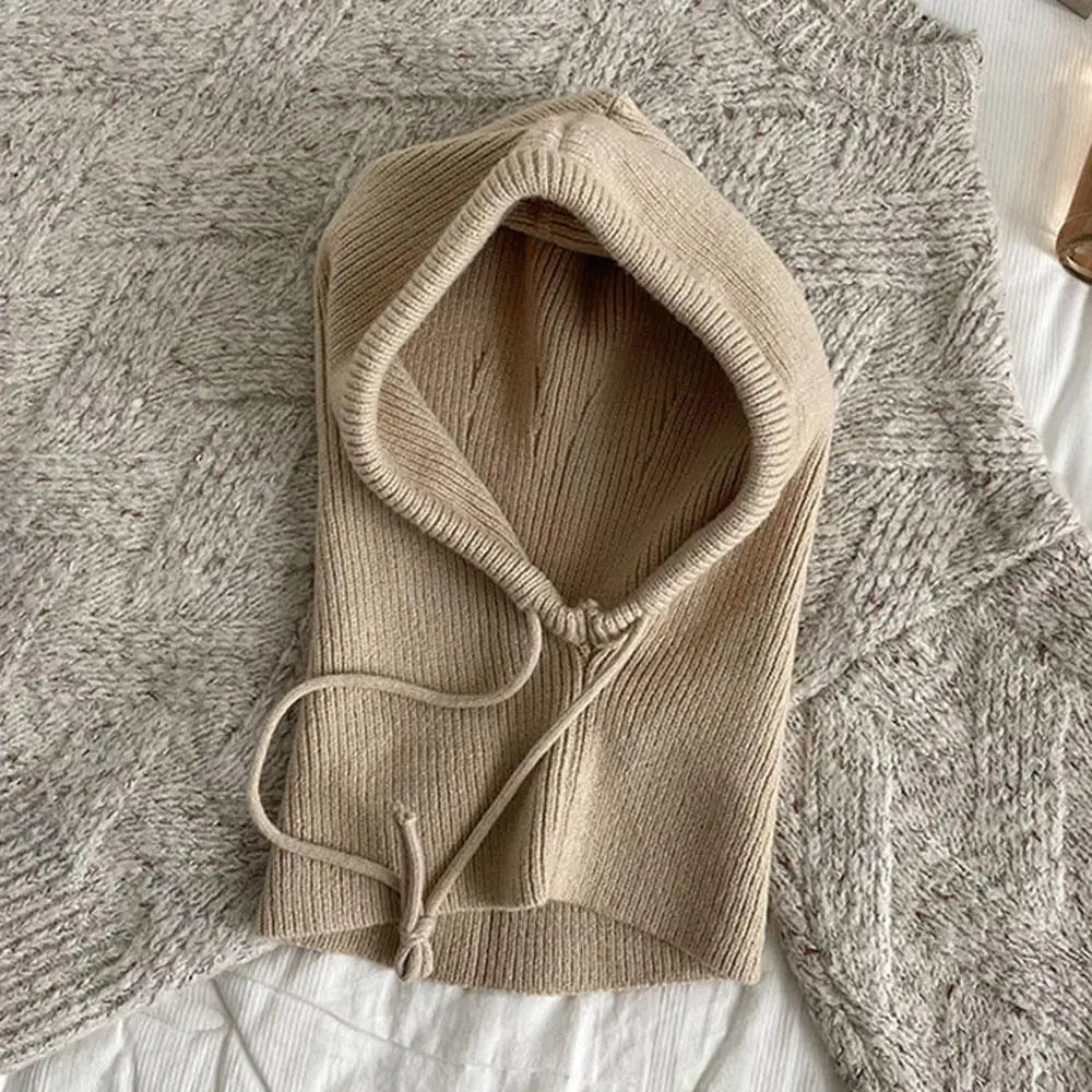Colverro™ Cashmere Knit Hooded Balaclava with Built-In Neck Warmer