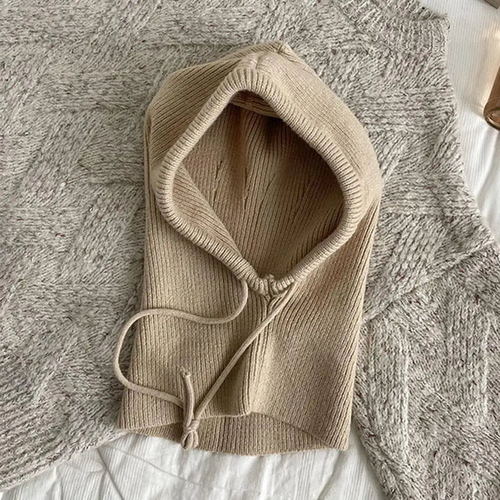 Colverro™ Cashmere Knit Hooded Balaclava with Built-In Neck Warmer