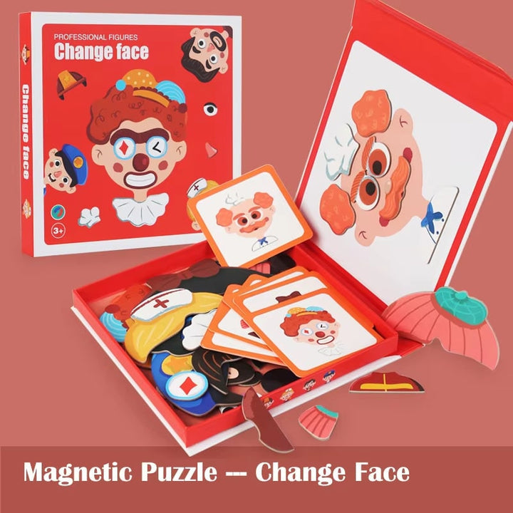 Colverro™ Magnetic Dress-Up Doll Face Puzzle Book with Character Cards