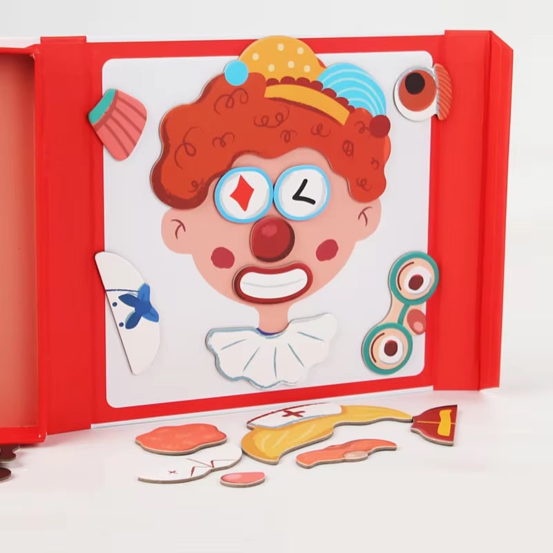 Colverro™ Magnetic Dress-Up Doll Face Puzzle Book with Character Cards