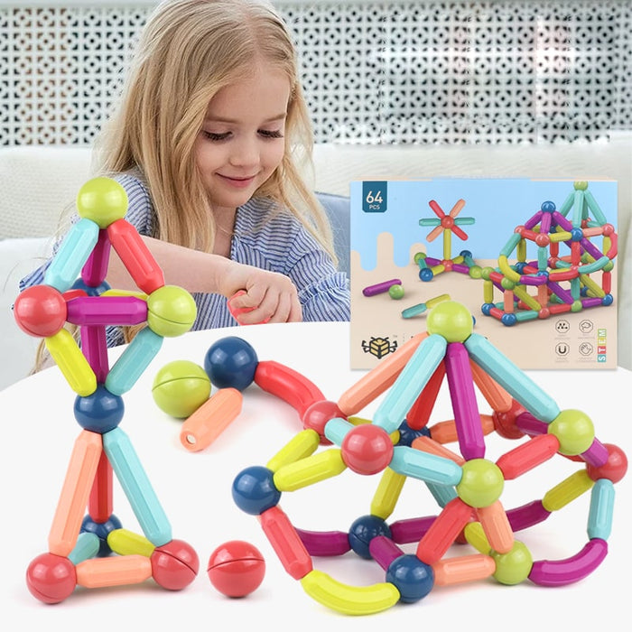 Colverro™ Magnetic Sticks and Balls Building Set for 3D STEM Play
