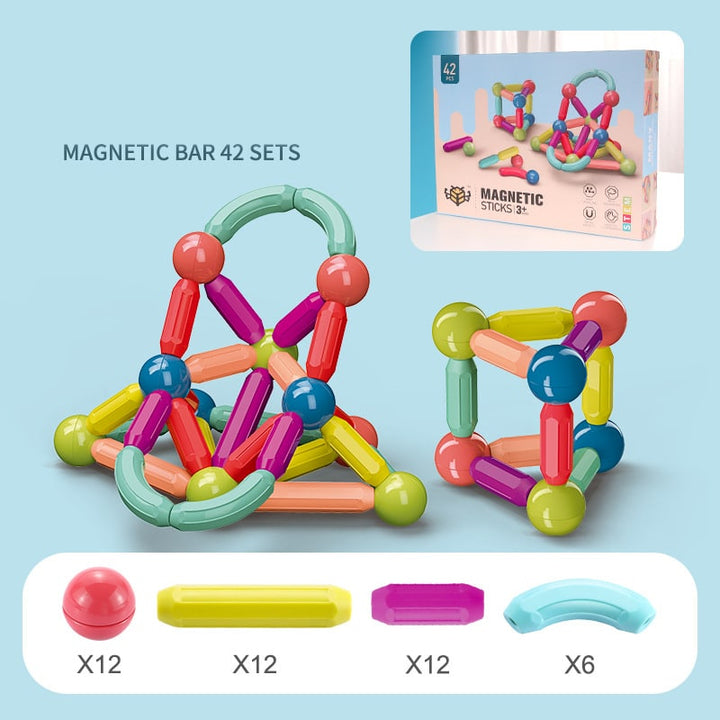 Colverro™ Magnetic Sticks and Balls Building Set for 3D STEM Play