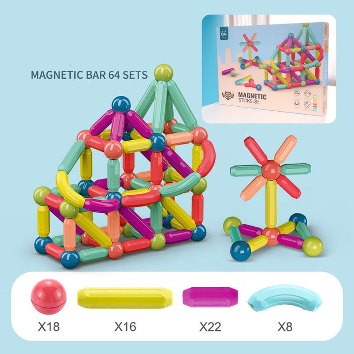Colverro™ Magnetic Sticks and Balls Building Set for 3D STEM Play