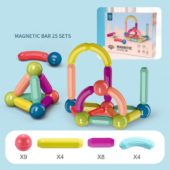 Colverro™ Magnetic Sticks and Balls Building Set for 3D STEM Play