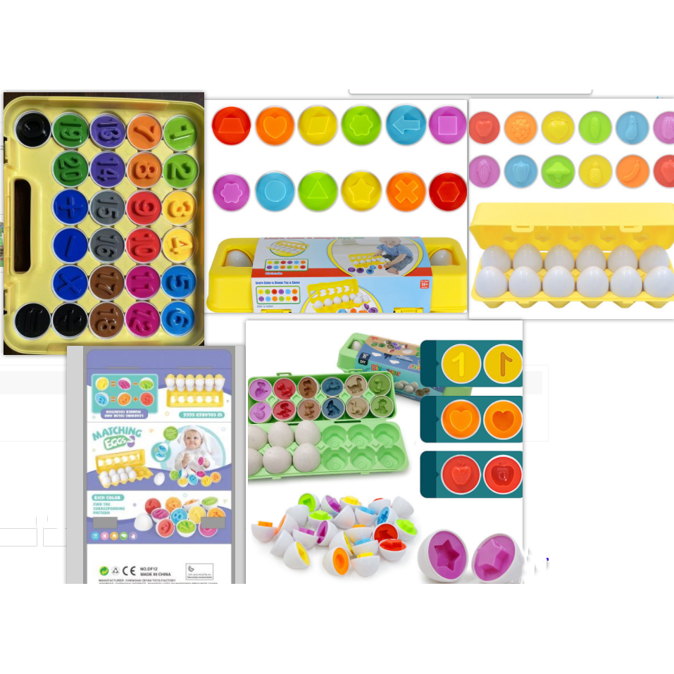 Colverro™ Matching Eggs Shape Sorter Toy with 12 Eggs and Carton