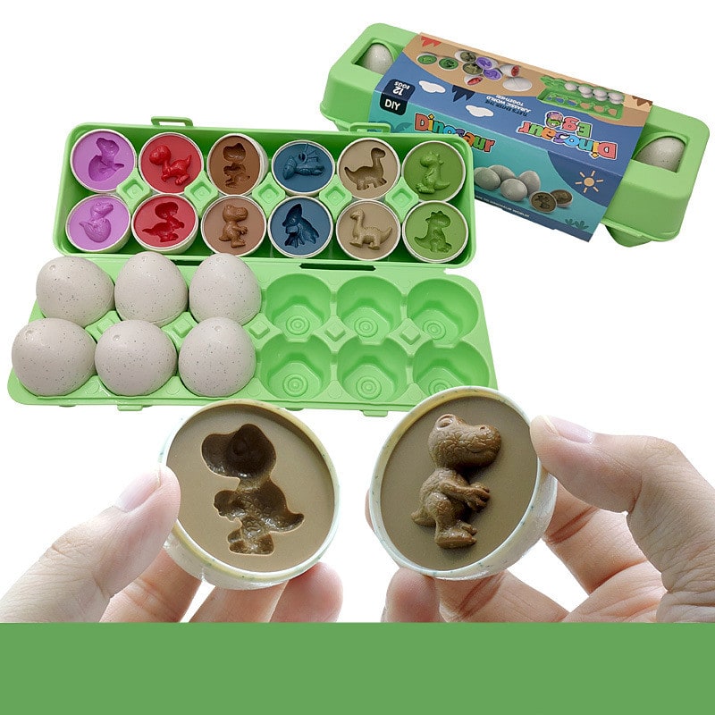 Colverro™ Matching Eggs Shape Sorter Toy with 12 Eggs and Carton