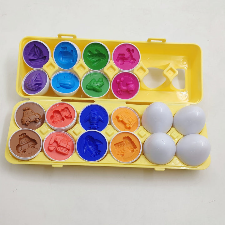Colverro™ Matching Eggs Shape Sorter Toy with 12 Eggs and Carton