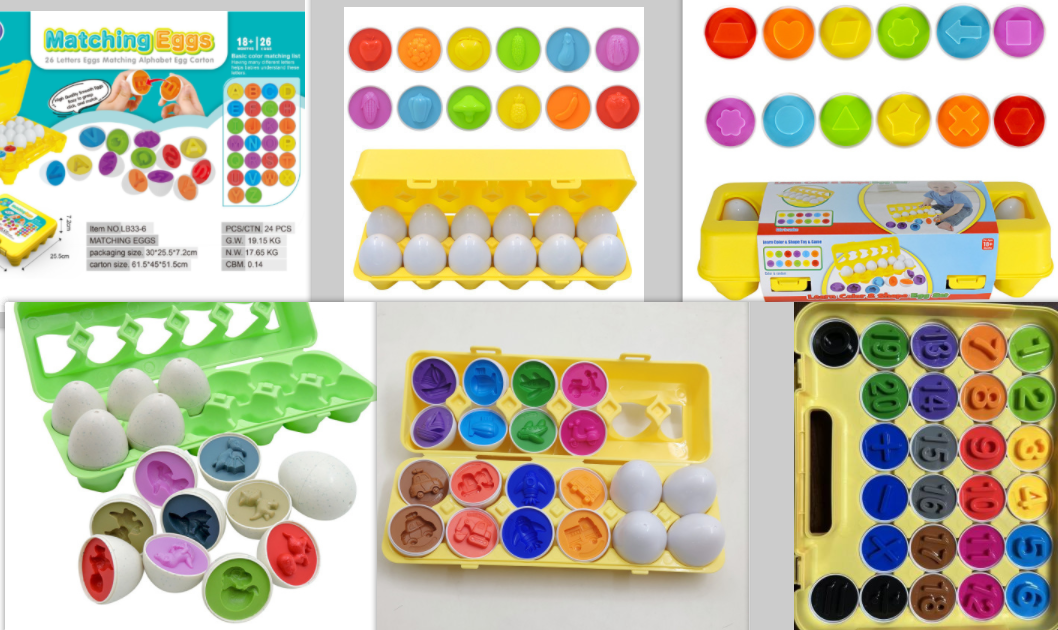 Colverro™ Matching Eggs Shape Sorter Toy with 12 Eggs and Carton