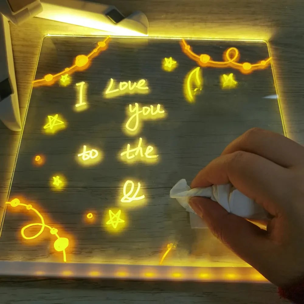 Colverro™ Light-Up LED Dry Erase Board with Folding Stand