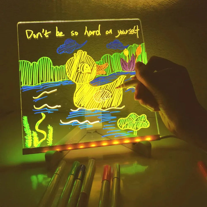 Colverro™ Light-Up LED Dry Erase Board with Folding Stand