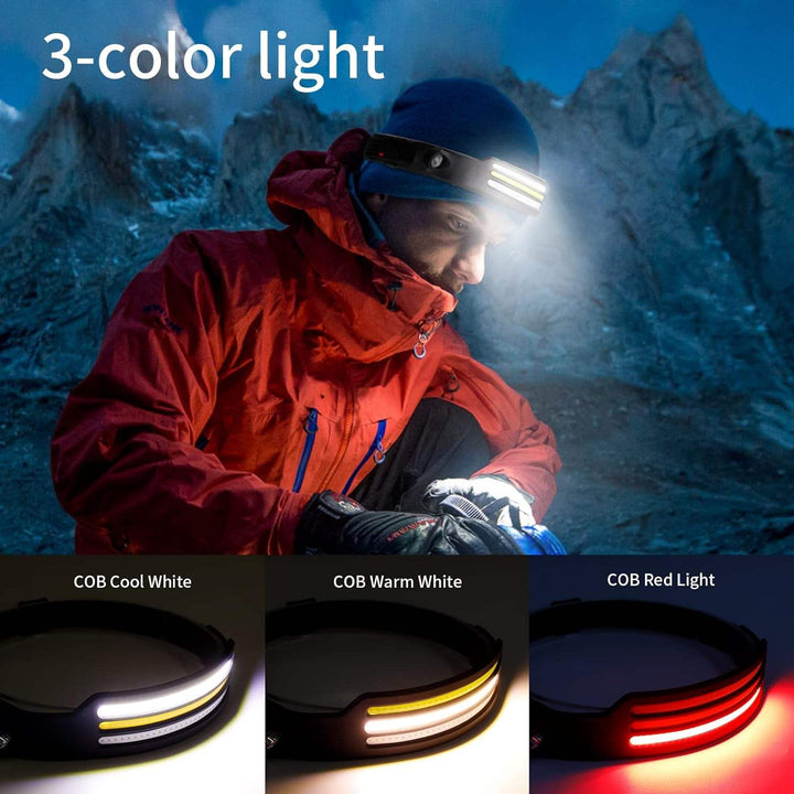 Colverro™ Rechargeable LED Headlamp with Motion Sensor and 230° Beam