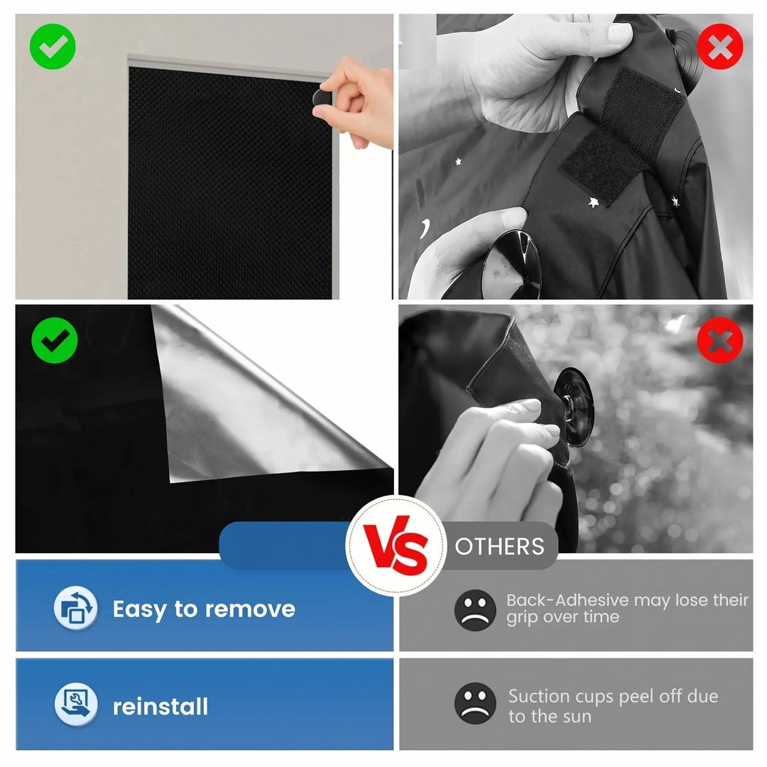 Colverro™ Portable Magnetic Blackout Shade with Suction Cups, No Drilling