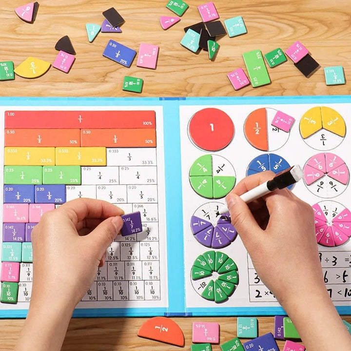 Colverro™ Magnetic Fraction Tiles with Wipe-Clean Book and Marker